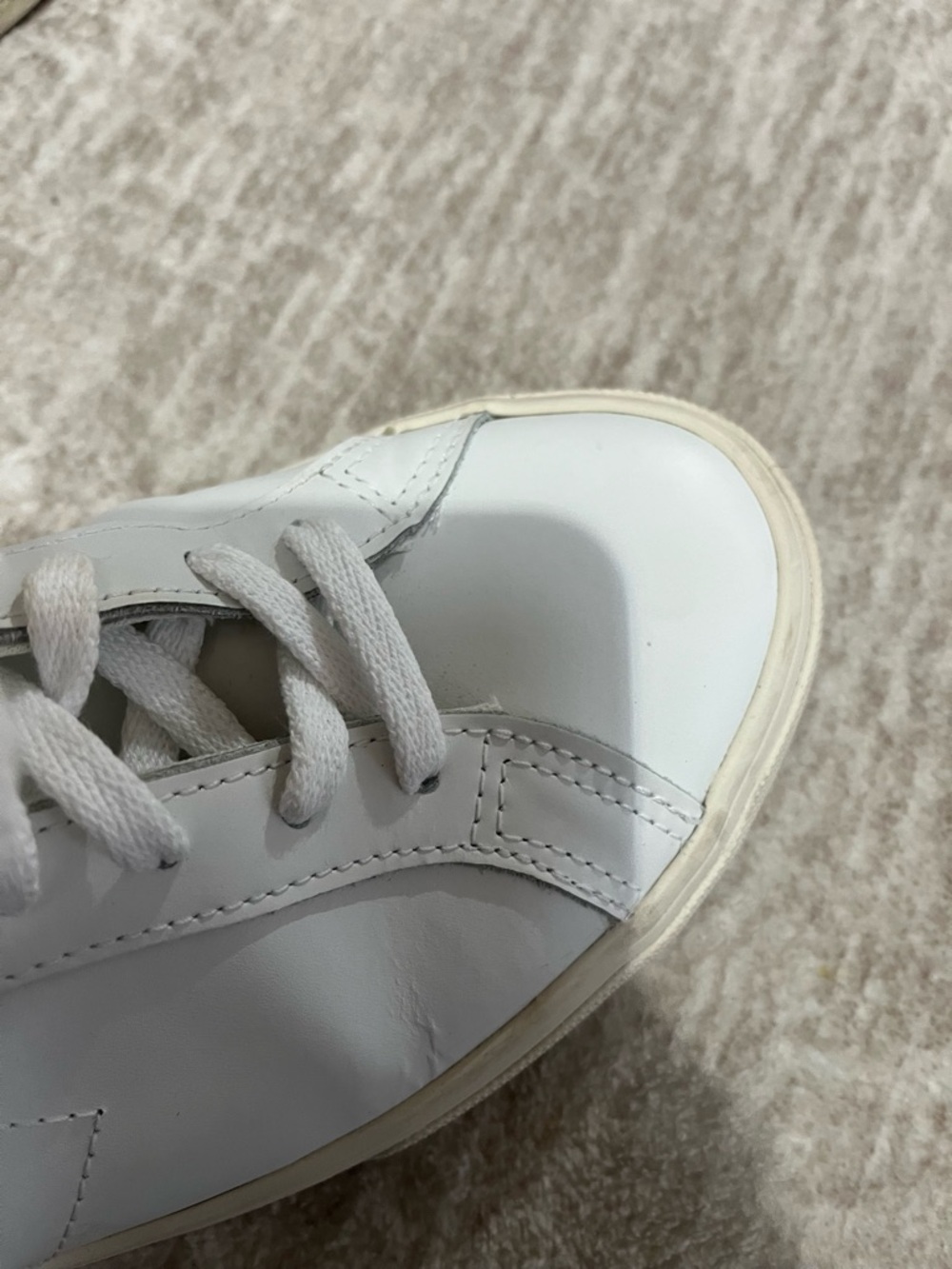 Veja White Low-Top Sneakers with Cream Sole - Picture 7 of 8
